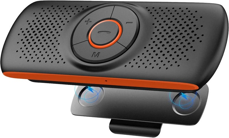 skybess Car Bluetooth Speaker for Cellphone, Portable Bluetooth Handsfree Car Kit Wireless Speakerphone Music Player with Visor Clip, Supports Siri Google Assistant TF Card Playback - Image 1